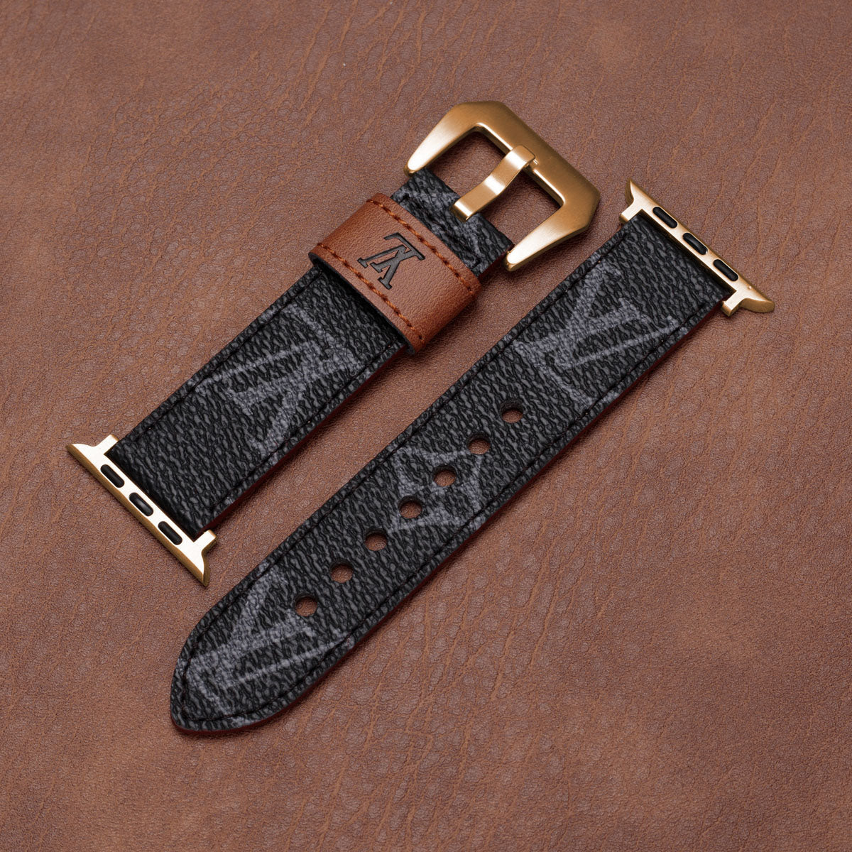 Leather Monogram Apple Watch Bands