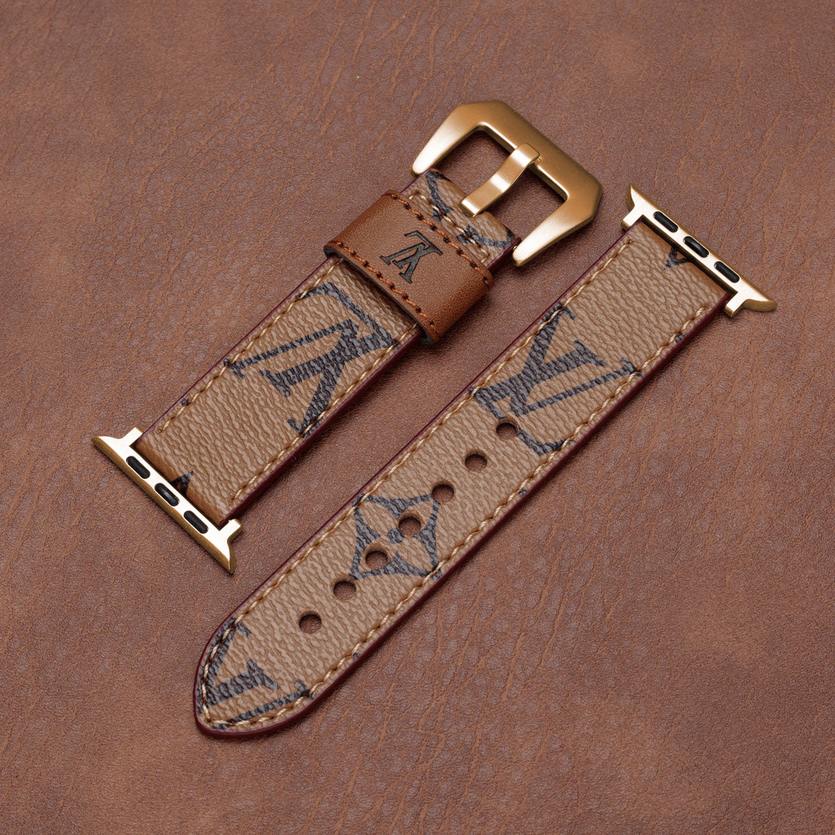 Leather Monogram Apple Watch Bands