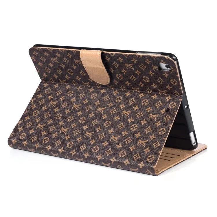 Luxus vászon Monogram bőr friss nyári téma mintás Apple iPad tok