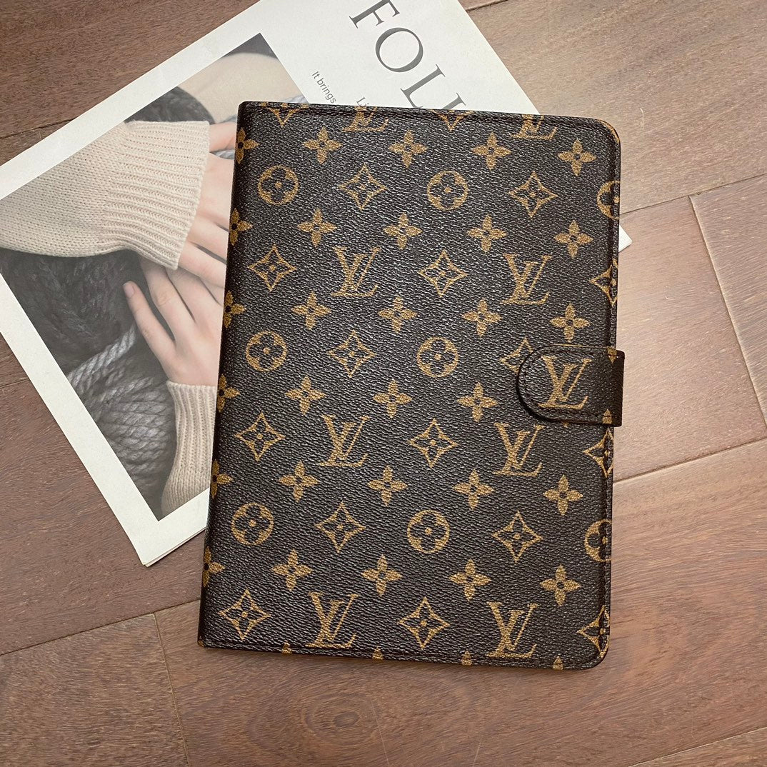 Luxury iPad Case Canvas Monogram Leather Fresh Summer Theme Pattern