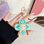 Flower Leather Bag Charm | Cute Keychain & Handbag Accessory
