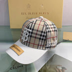 Luxury Baseball Cap Classic Check Embroidered