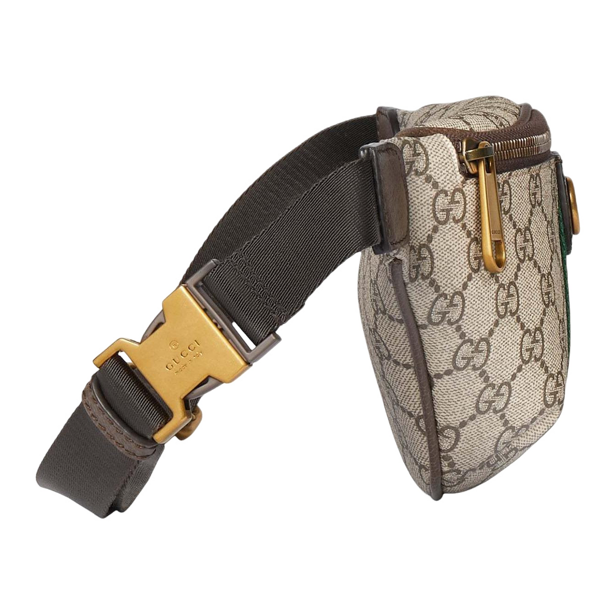 Classic Monogram Belt Bag with Green & Red Stripe