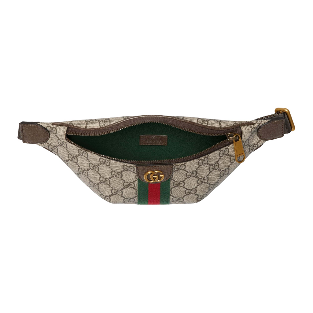 Classic Monogram Belt Bag with Green & Red Stripe