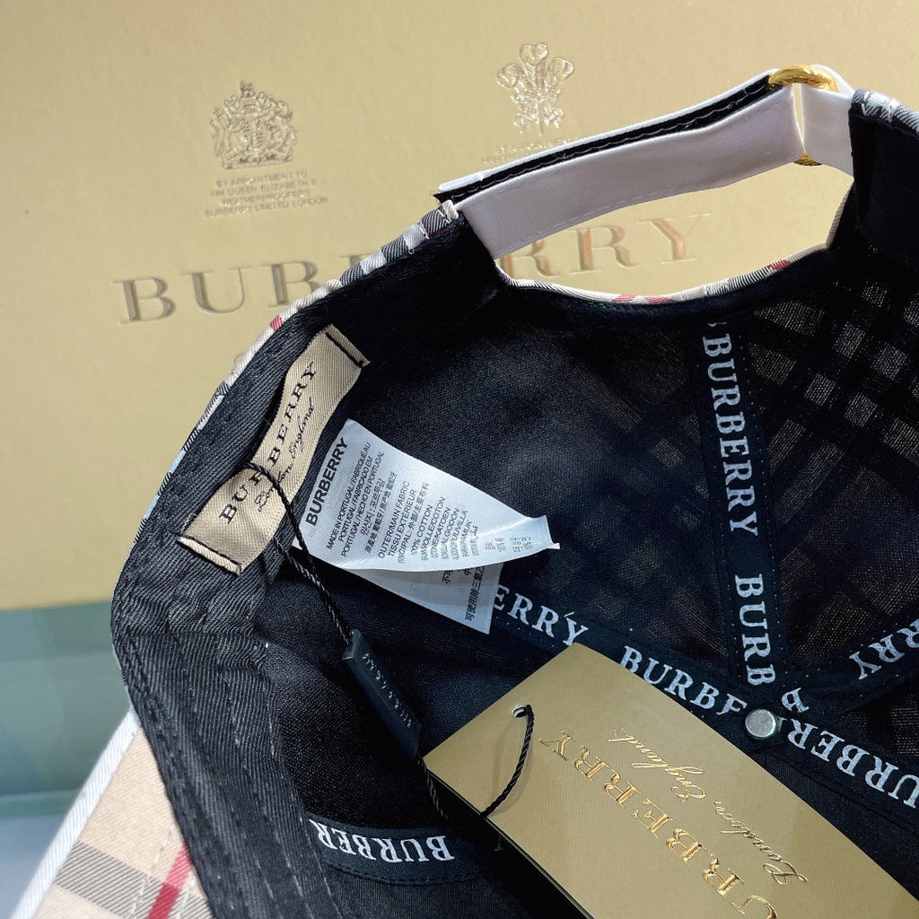 Luxury Baseball Cap Classic Check Embroidered