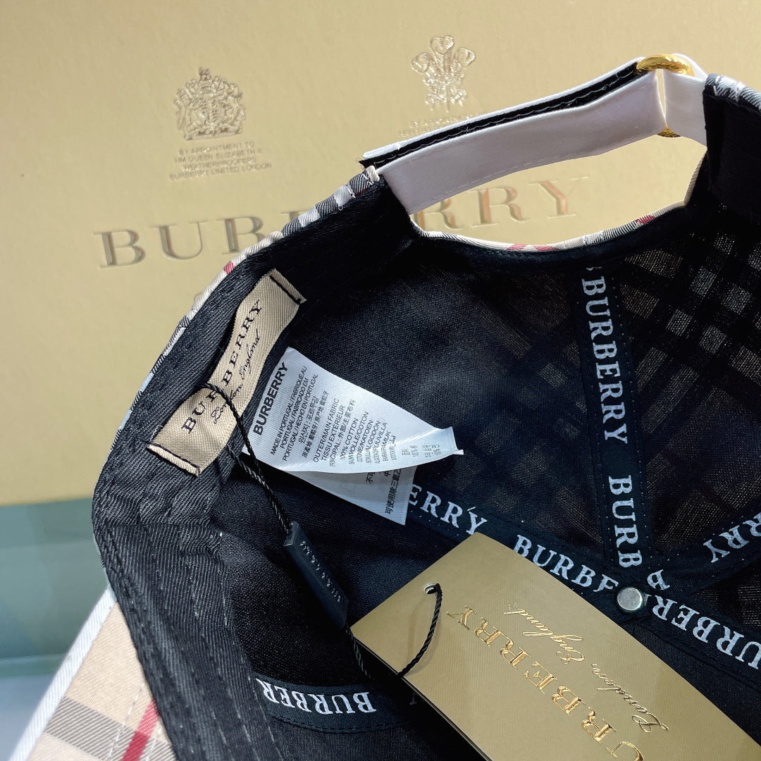 Luxury Baseball Cap Classic Check Embroidered