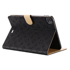 3D dombornyomott vászon monogram tok Apple iPad kihajtható fedél állvány funkcióval