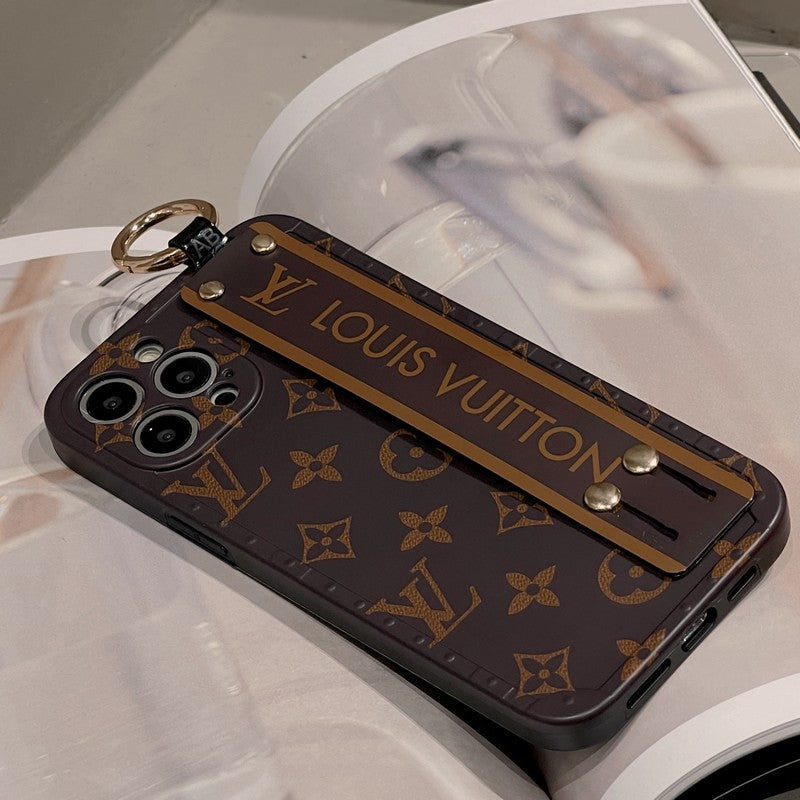 Luxuriöse iPhone-Hülle mit braunem Armband