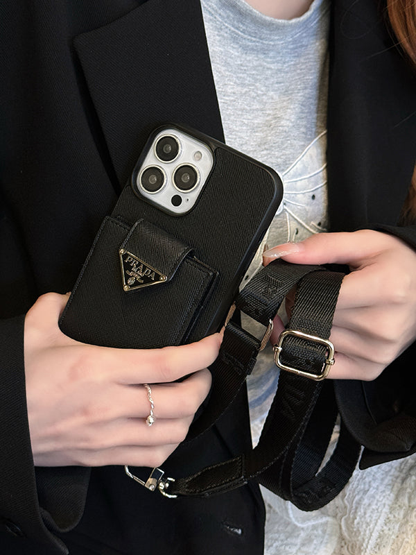 Luxus Crossbody bőr iPhone tok