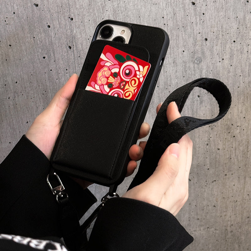 Lyxigt Crossbody-läderfodral för iPhone