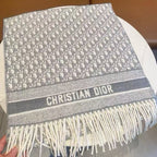 High-grade gray jacquard tassel scarf, autumn and winter warm and soft shawl, temperament commuting versatile scarf