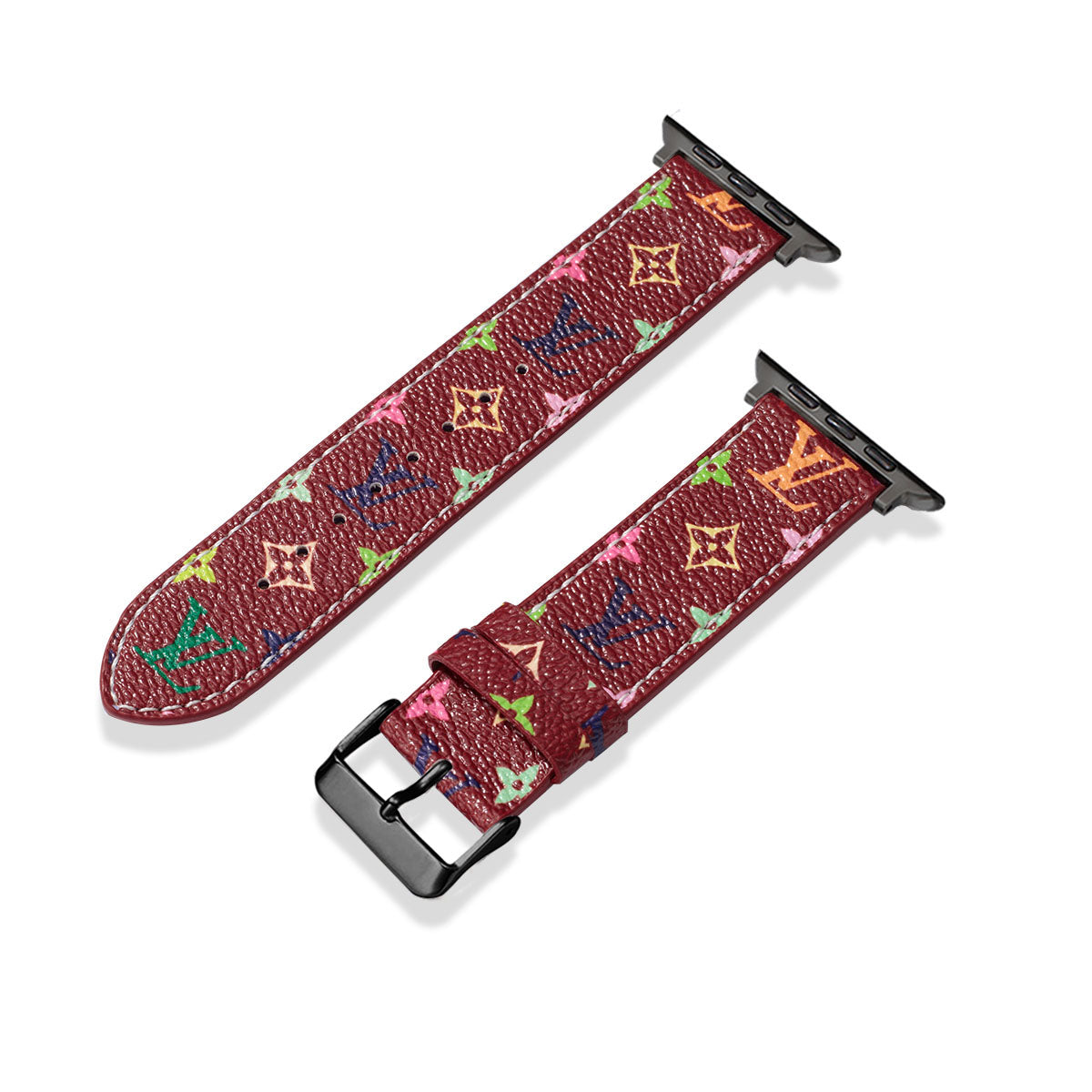 Leather Monogram Apple Watch Bands
