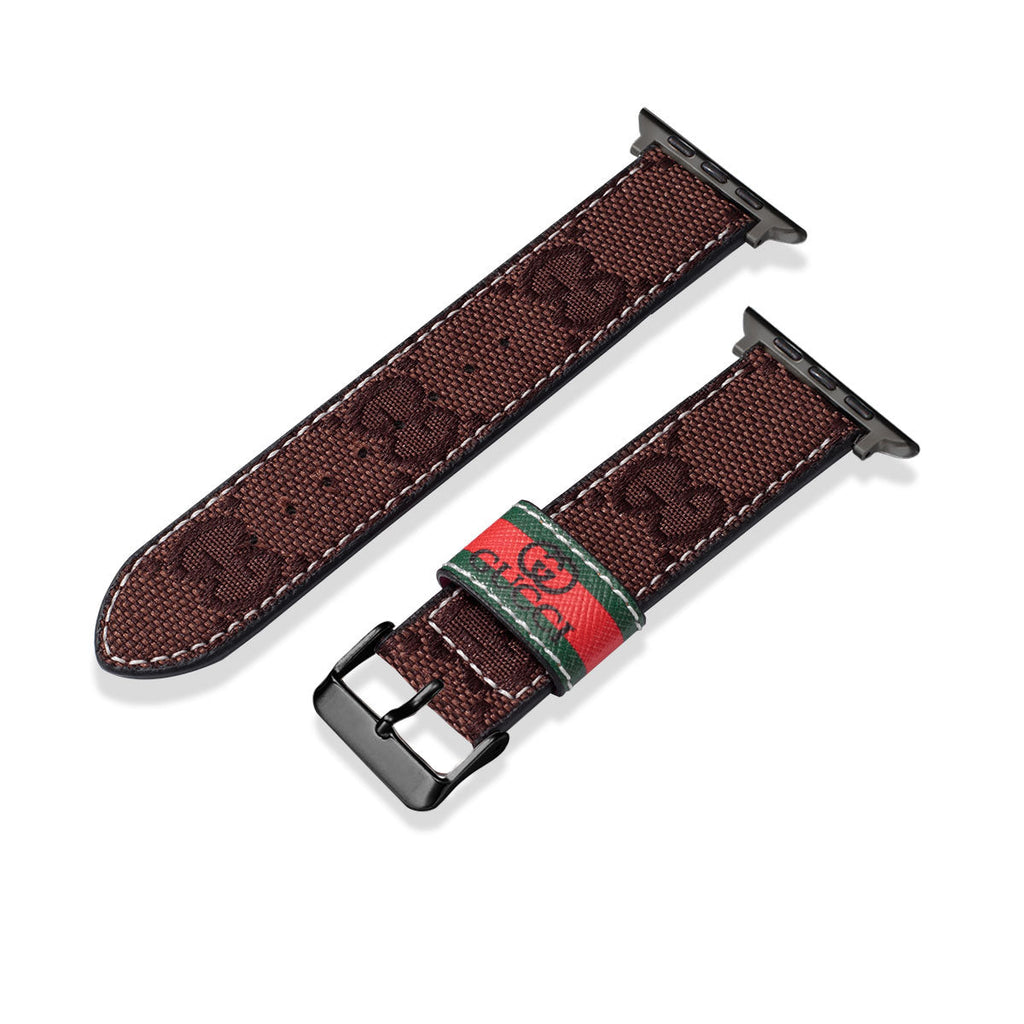 Leather Monogram Apple Watch Bands