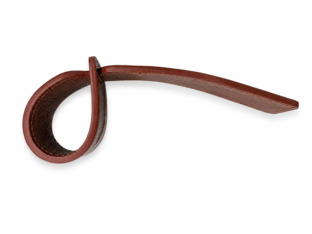 Handmade Brown Leather Luggage Tag - view 3