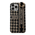 Capa para iPhone com pulseira Houndstooth da moda