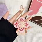 Flower Leather Bag Charm | Cute Keychain & Handbag Accessory