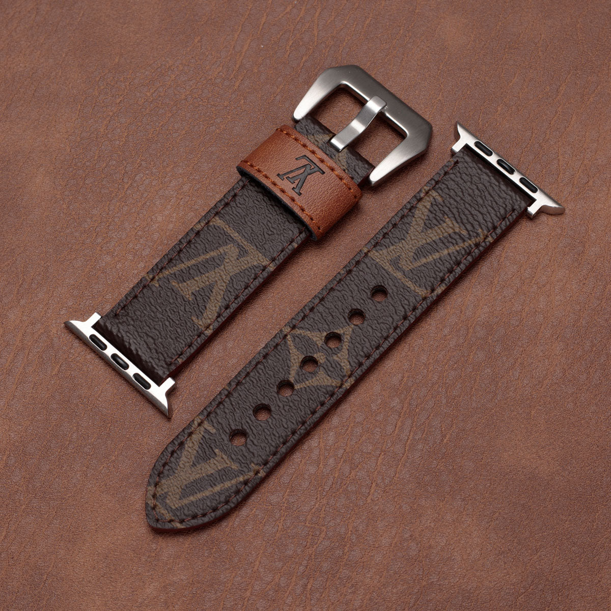 Leather Monogram Apple Watch Bands