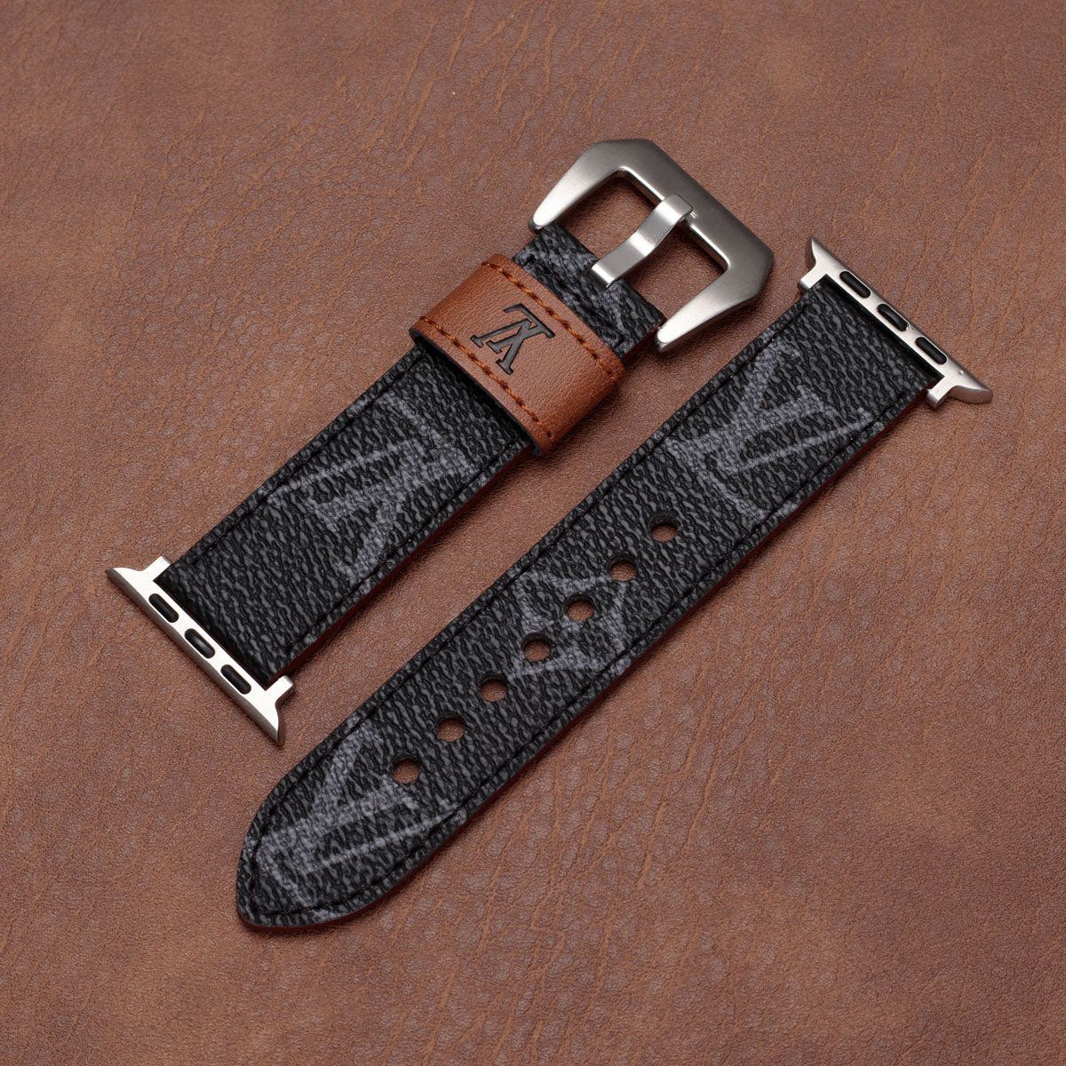 Leather Monogram Apple Watch Bands