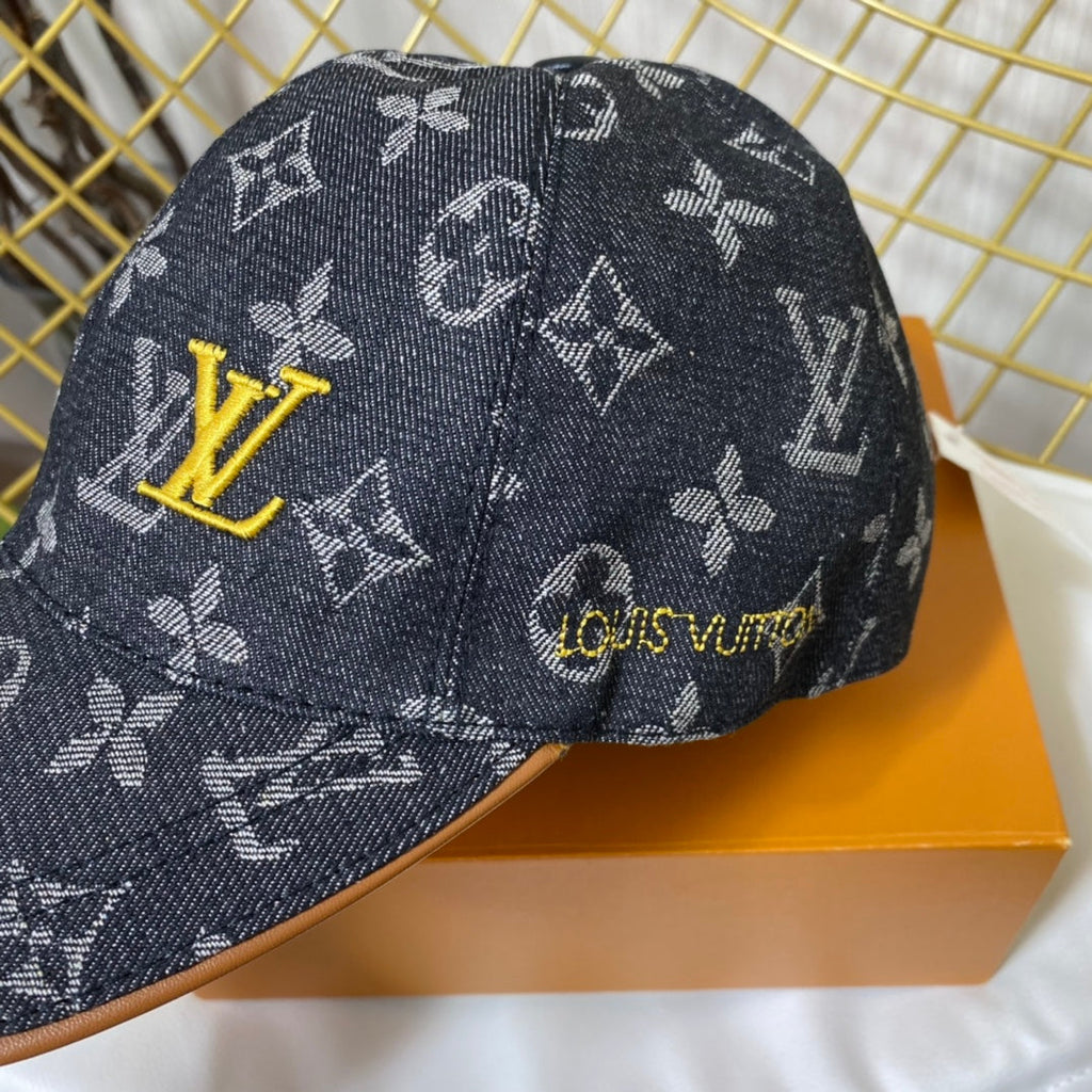 Luxury Embroidered Denim Baseball Cap