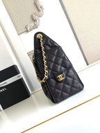 25 Small Handbag Grained Calfskin & Gold-Tone Metal Bag