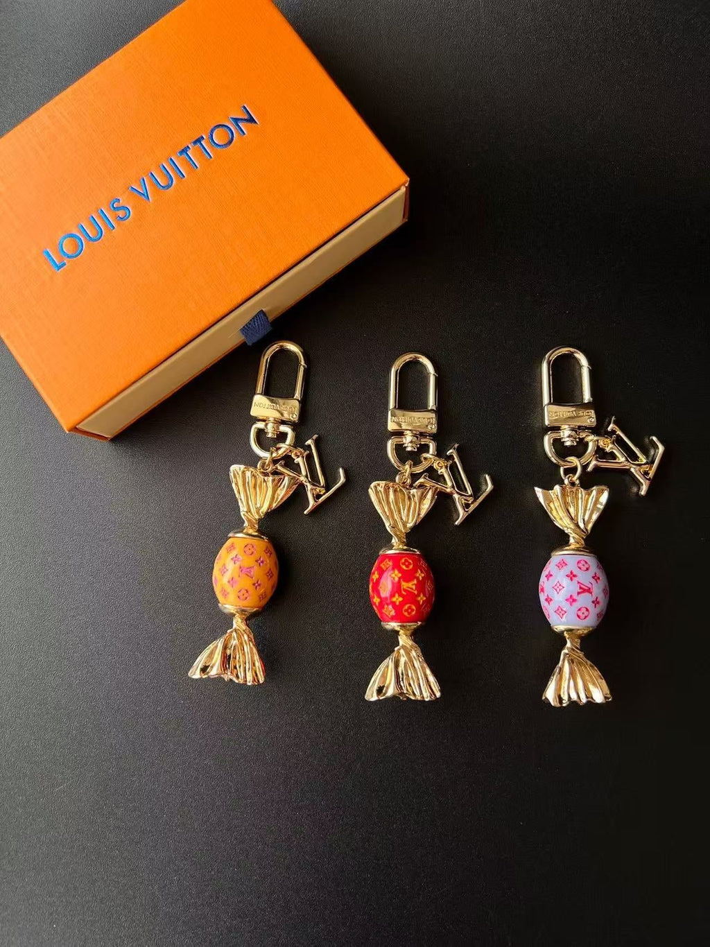 Luxury Lollipop Monogram Bag Charm Keychain