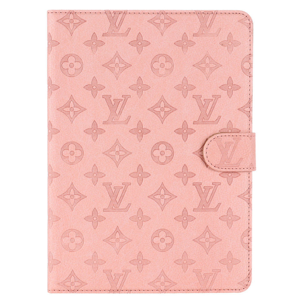 3D dombornyomott vászon monogram tok Apple iPad kihajtható fedél állvány funkcióval