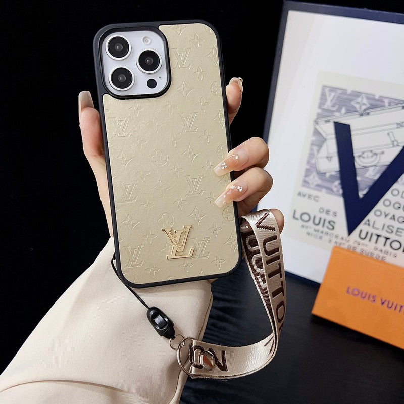 Θήκη για iPhone με αλυσίδα χεριών καφέ πολυτελείας