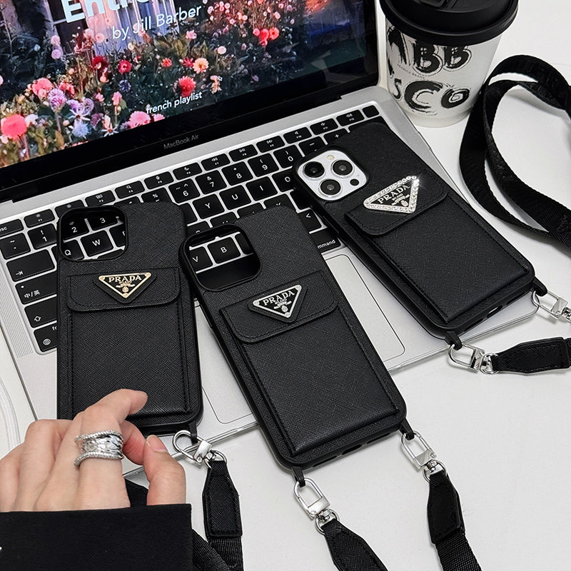 Lyxigt Crossbody-läderfodral för iPhone