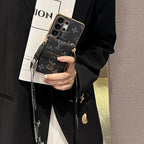 Luxury Advanced Leather Samsung Phone Case with Wallet and Strap.