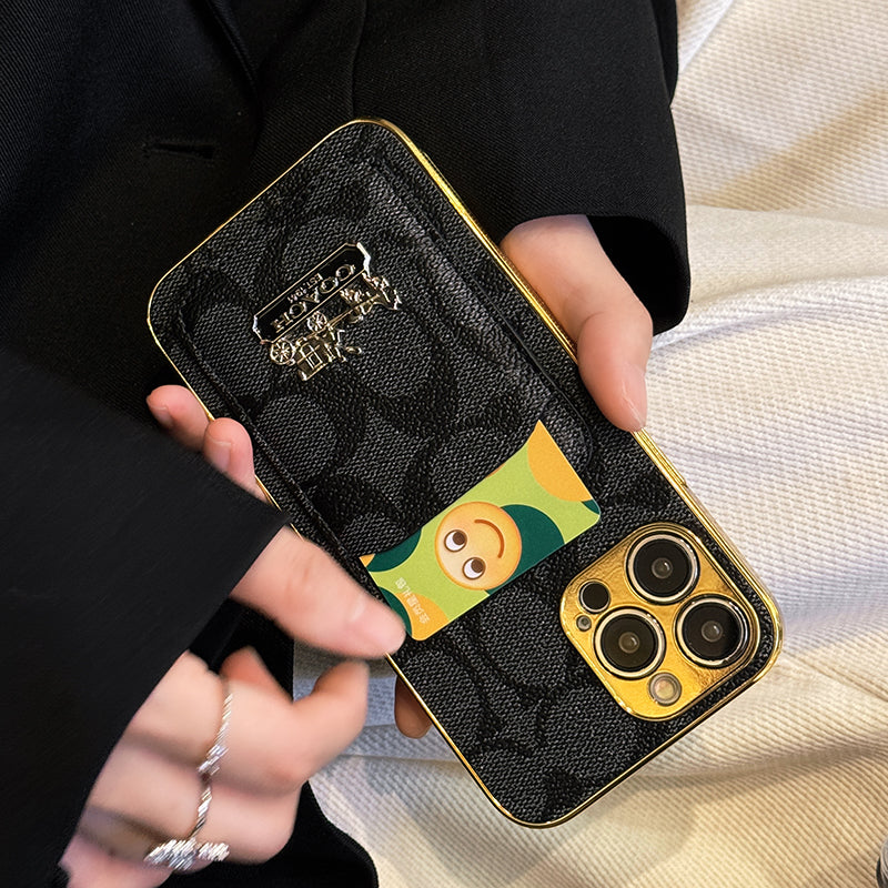 Étui pour iPhone en cuir pour sac à cartes classique