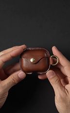 Custodia per AirPods in vera pelle premium con cordino in pelle gratuito