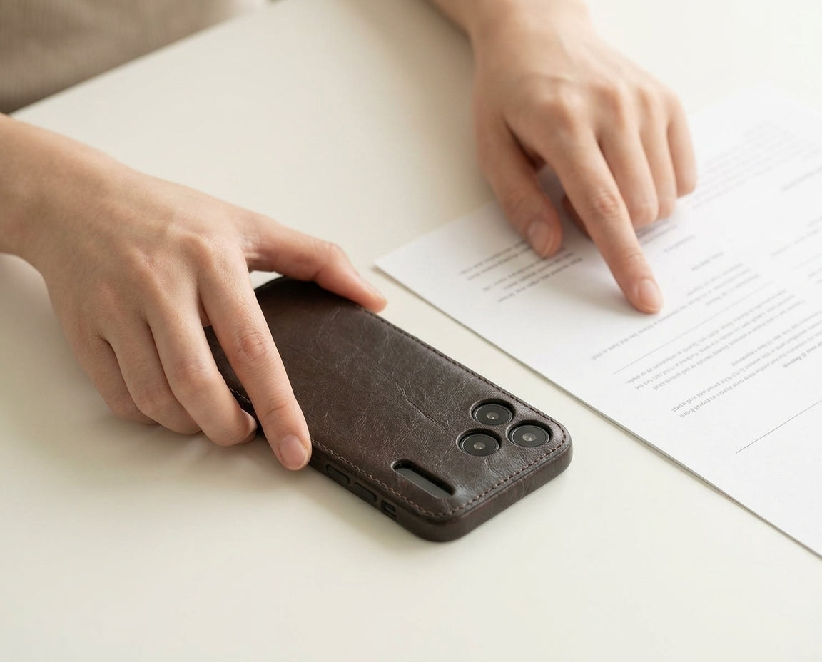 Handcrafted Vegetable-Tanned Leather iPhone Case – Vintage Patina Edition