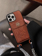 Loe kaarthouder leren iPhone-hoesje