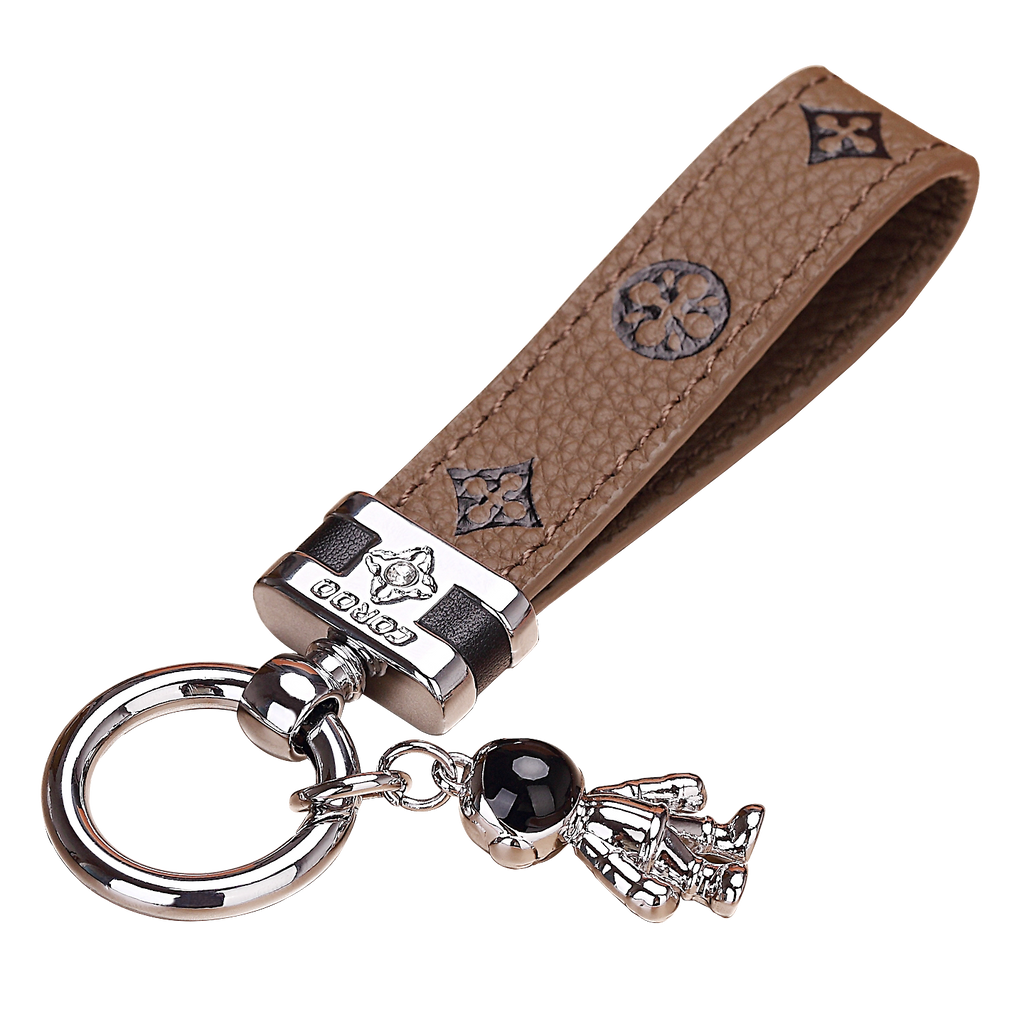 Genuine Leather Luxury Car Astronaut Keychain