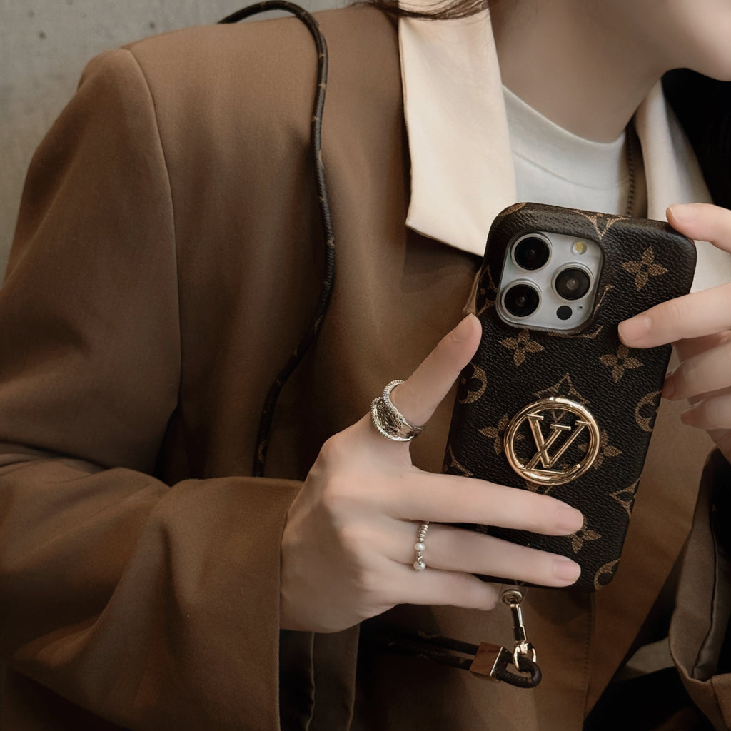 Custodia per iPhone con catena porta carte di lusso