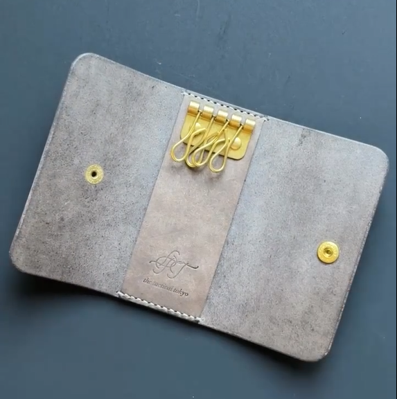 Handcrafted Vintage Leather Key Holder with Brass Hooks