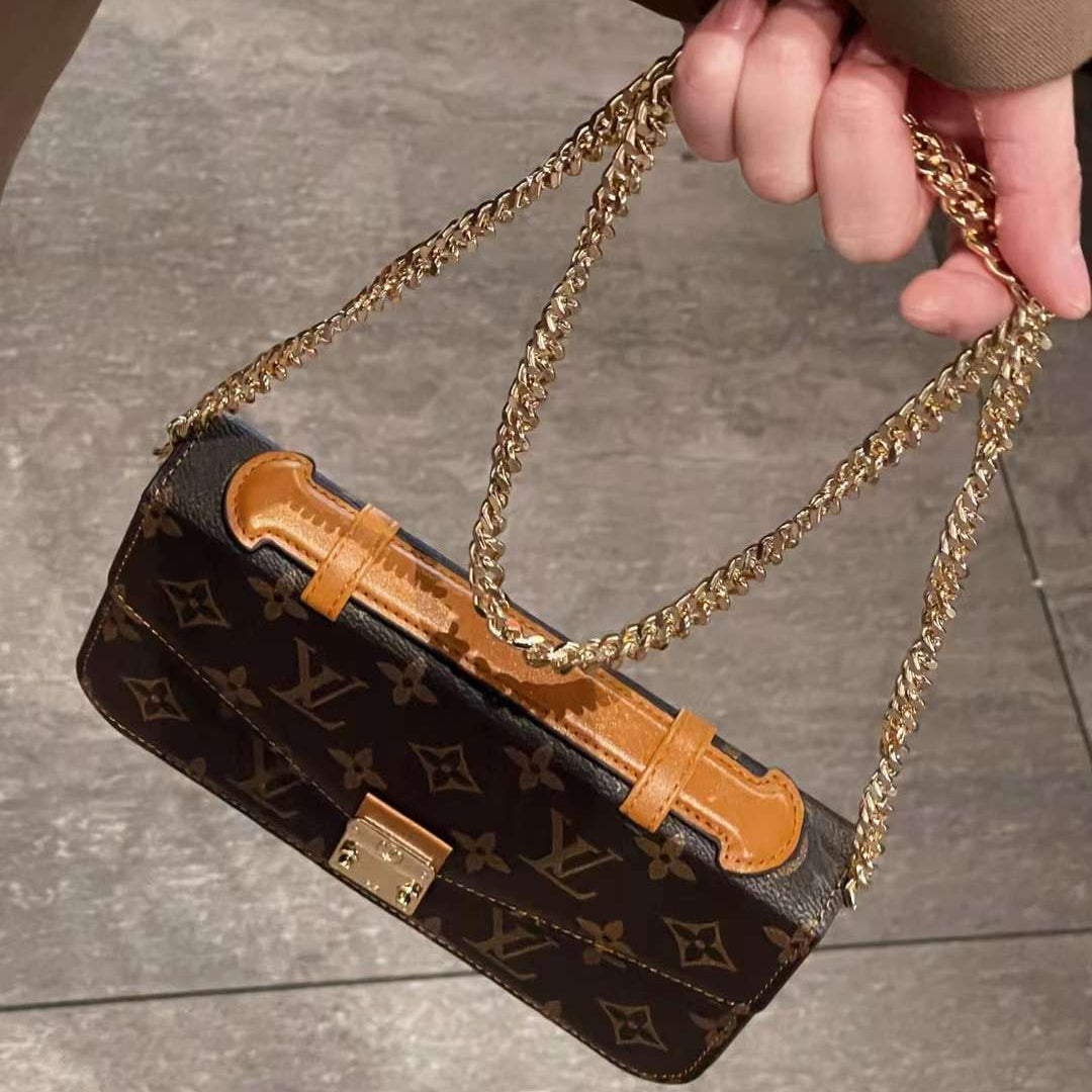 Monogram Canvas Bag Hand Held Crossbody Chain Mobile Phone