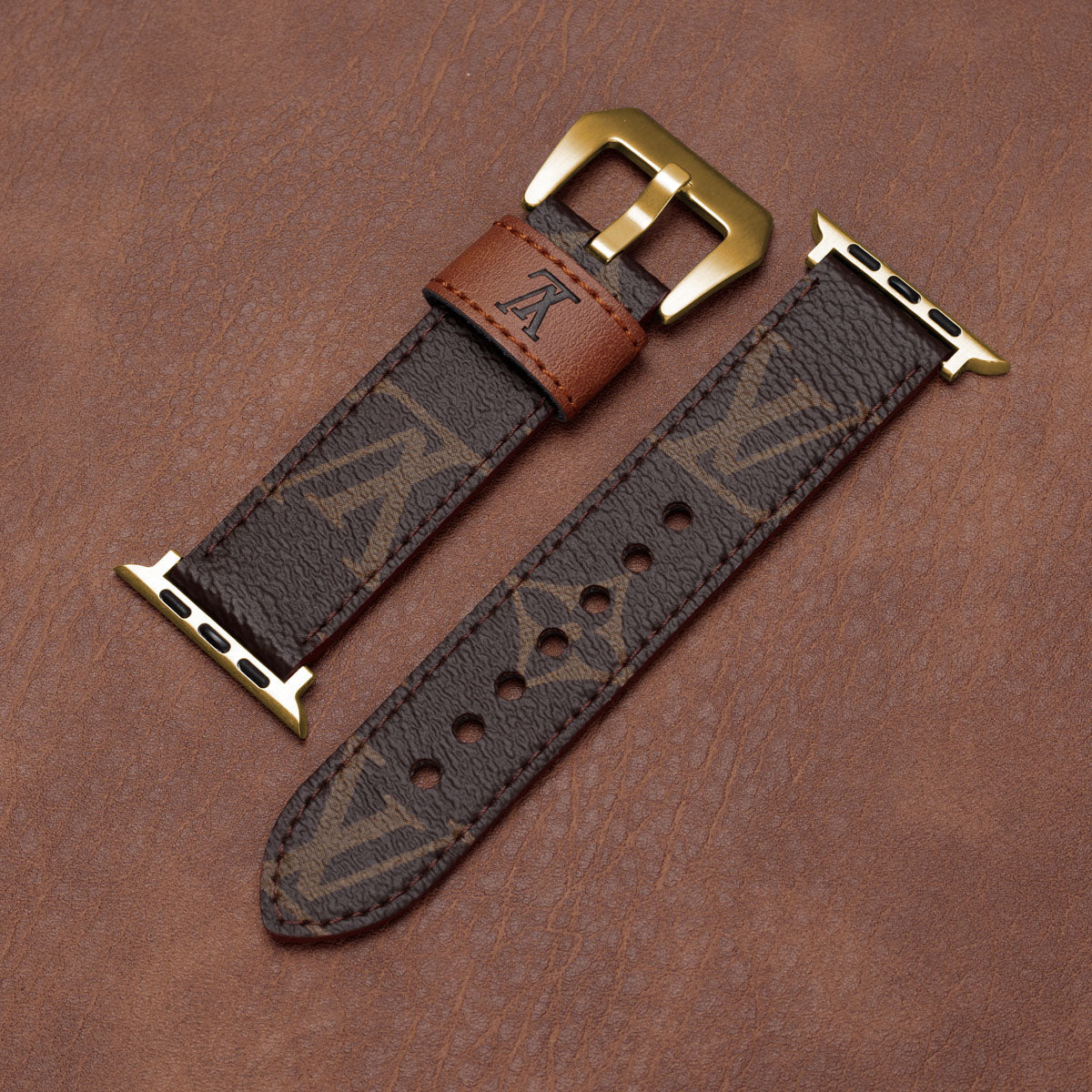 Leather Monogram Apple Watch Bands