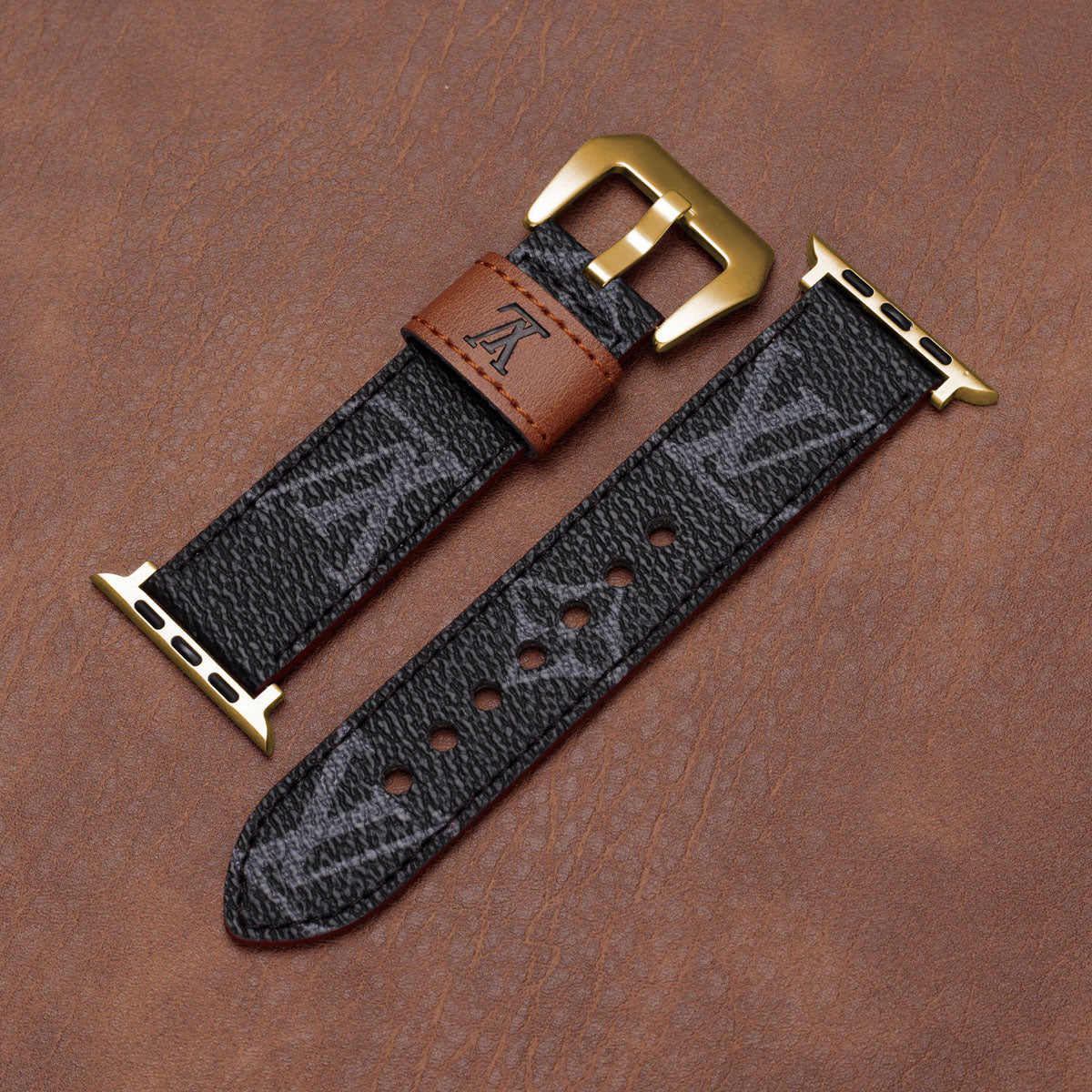 Leather Monogram Apple Watch Bands