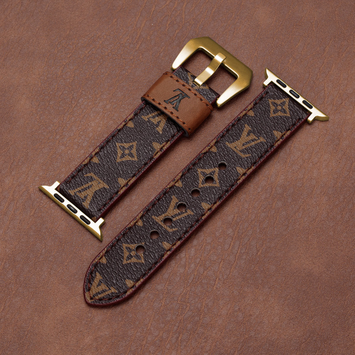 Leather Monogram Apple Watch Bands
