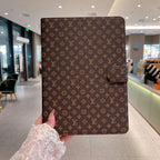 Luxury iPad Case Canvas Monogram Leather Fresh Summer Theme Pattern
