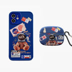 Custodia per telefono Astronaut blu in edizione limitata & Custodia per AirPods | Confezione da 2