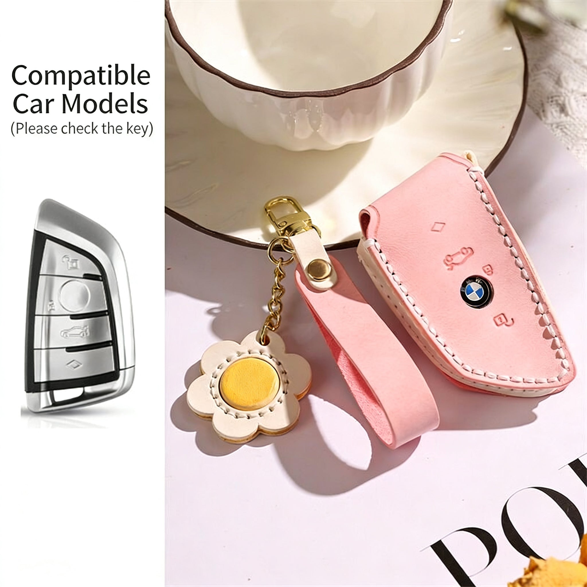 Handmade Genuine Leather Key Case for BMW