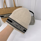 Vintage Oblique Wool Knit Beanie | Luxury Designer Winter Hat