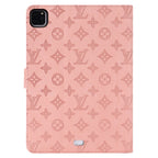 3D dombornyomott vászon monogram tok Apple iPad kihajtható fedél állvány funkcióval