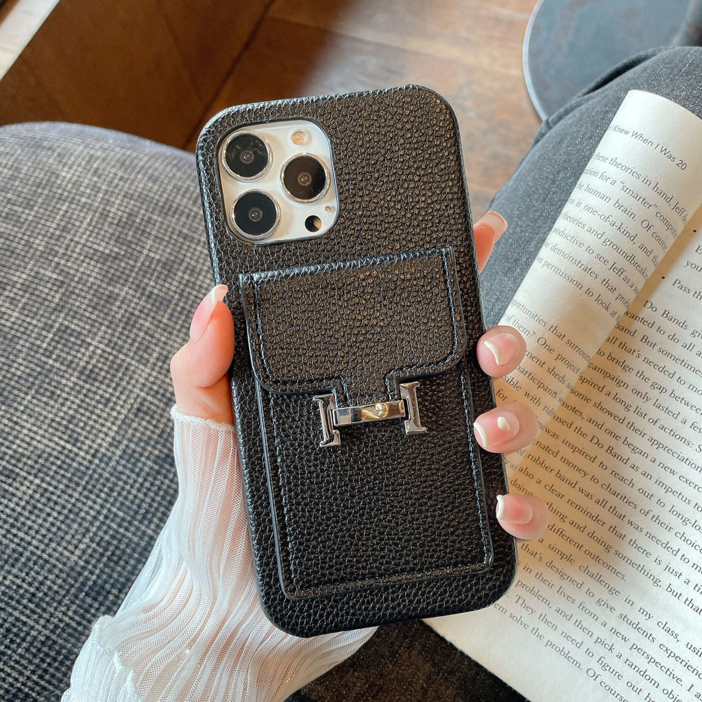H kártyatartó bőr iPhone tok