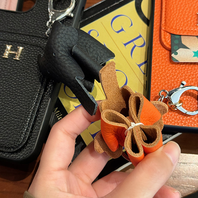 H 卡包皮革吊墜 iPhone 保護殼