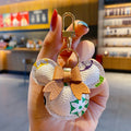 Llavero de lujo de Mickey – Cuero sintético & Colgante con pompón de pelo