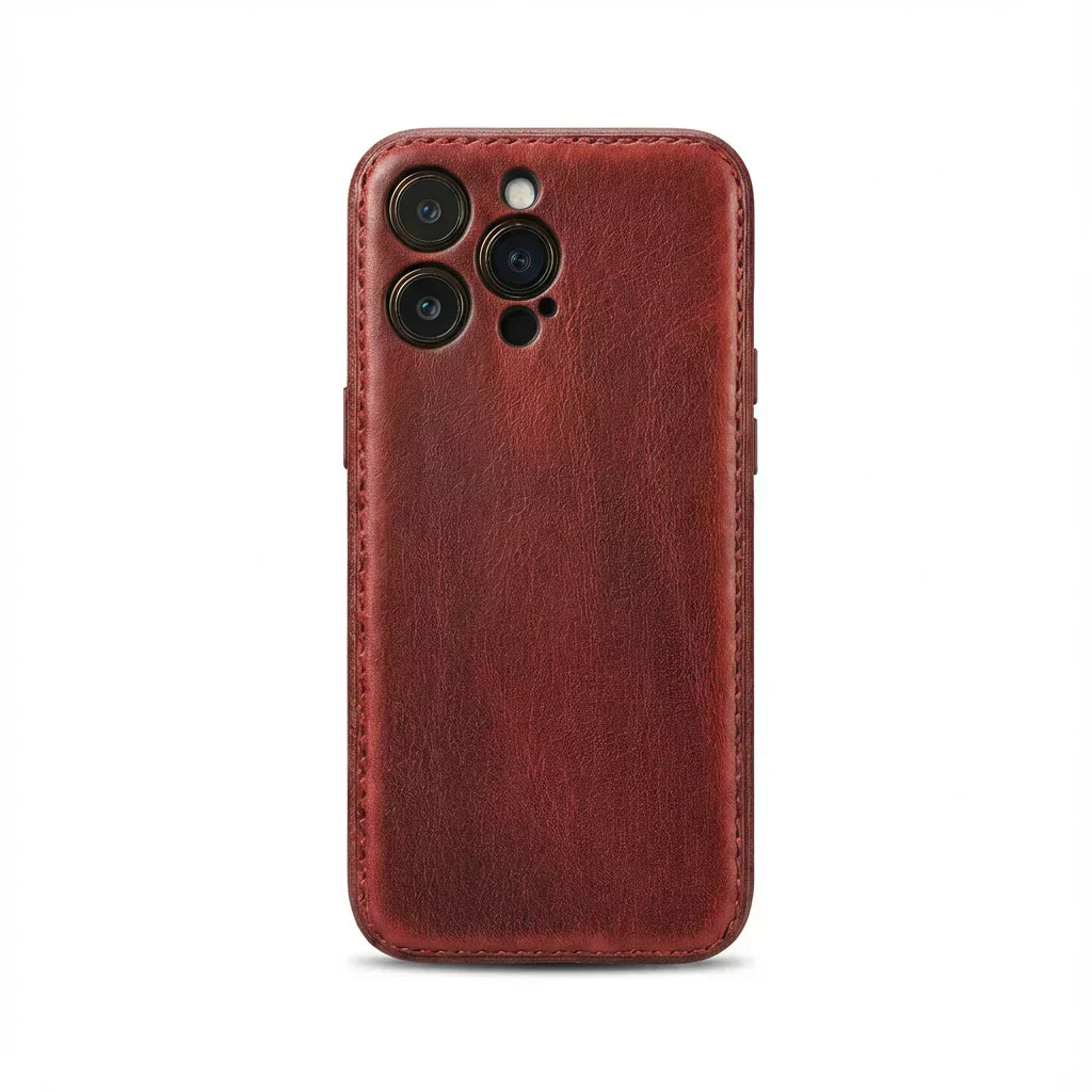 Coque iPhone en cuir au tannage végétal fabriquée à la main – Édition Patine Vintage