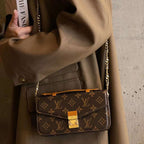 Monogram Canvas Bag Hand Held Crossbody Chain Mobile Phone